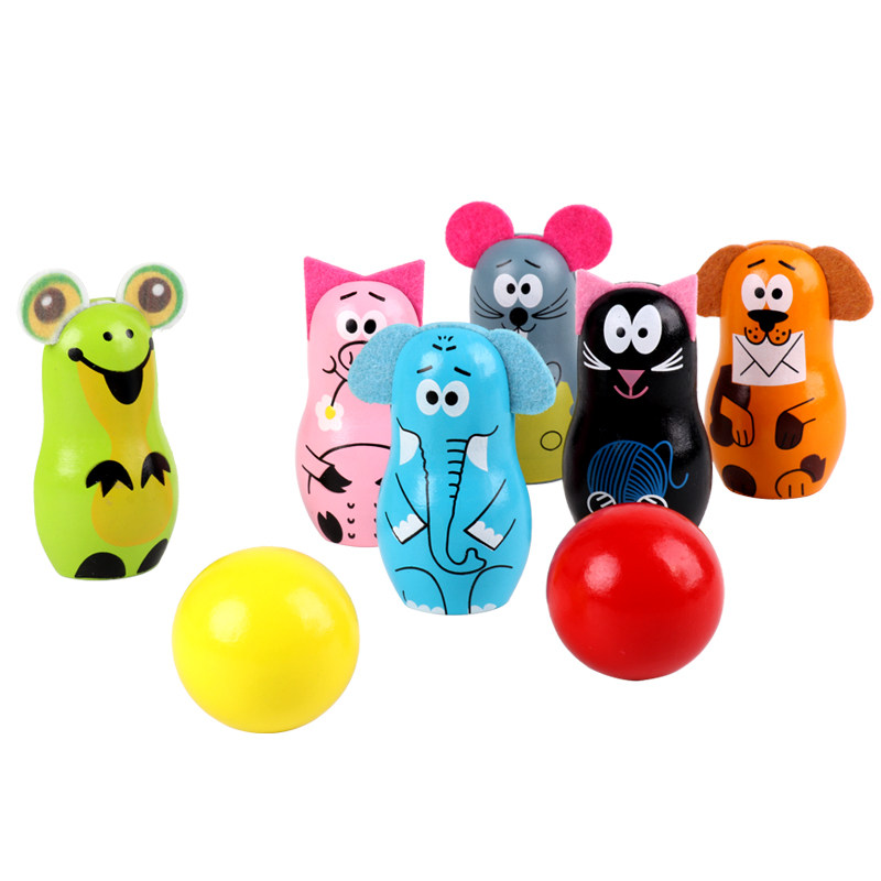 玩具儿童保龄球宝宝室内球类套装大号桌面木质球类玩具