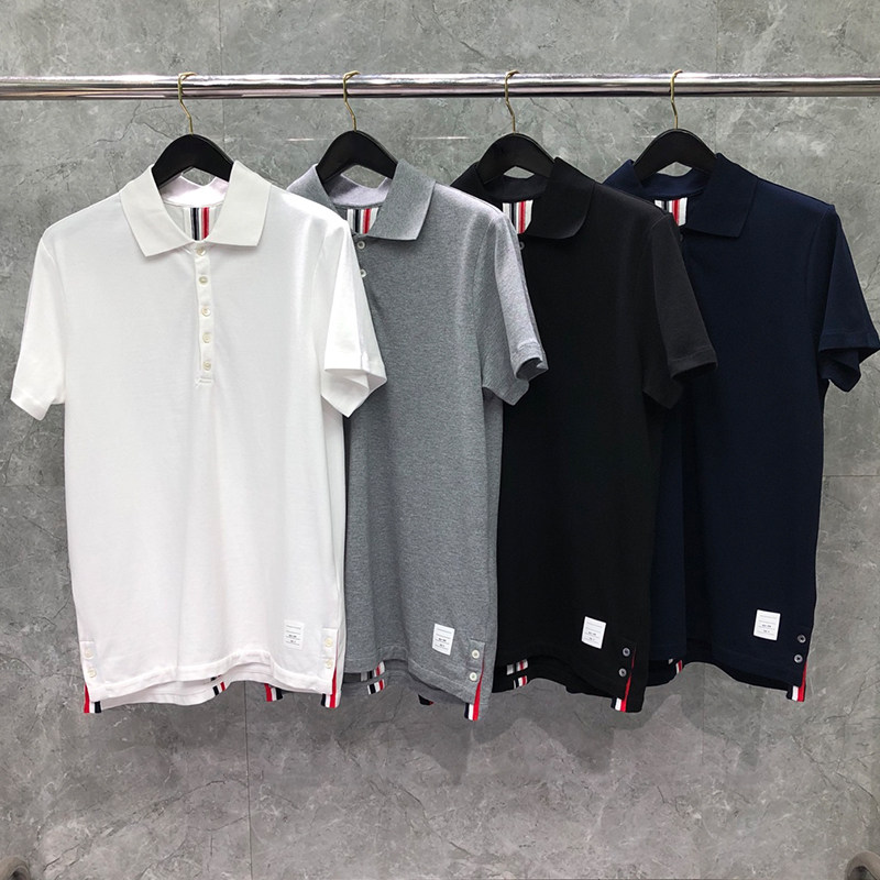 tb短袖男女情侣织带翻领上衣体恤夏季休闲运动t恤