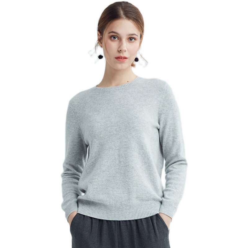 vivianliu红英tr1956325女装简约圆领套头山羊绒毛衫毛衣
