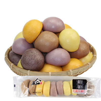 五仑无糖五谷杂粮馒头220g窝窝头荞麦玉米紫薯手工速食半成品早餐