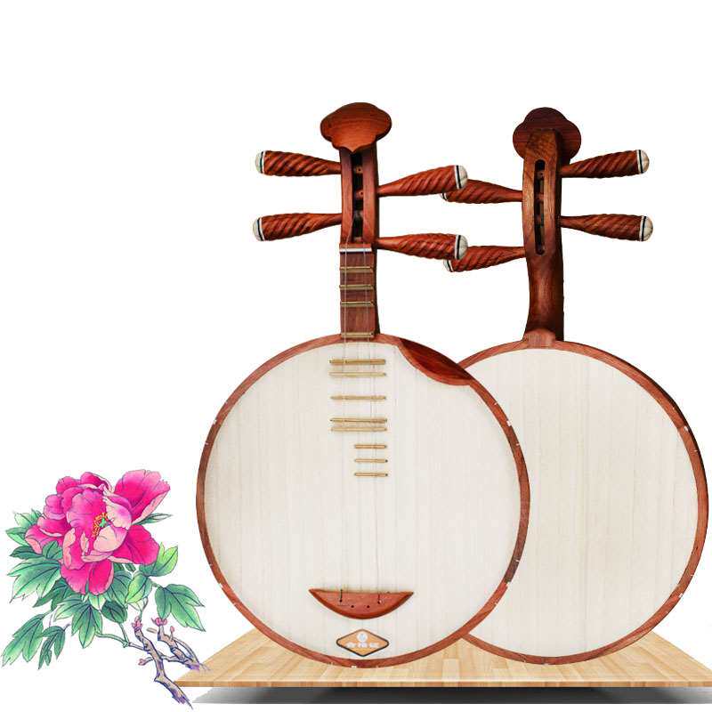 月琴高档乐魂红檀小叶叶红民乐京剧红木乐器月琴
