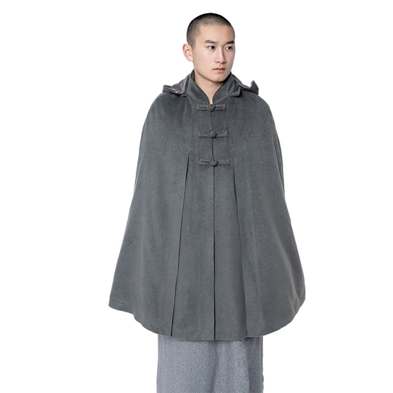 披风祥仁冬季加绒打坐长款加厚双层僧衣禅修斗民族服装