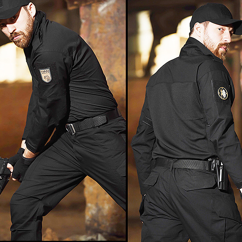 新款户外黑色作训套装男女夏季tbm教官官服作训外套