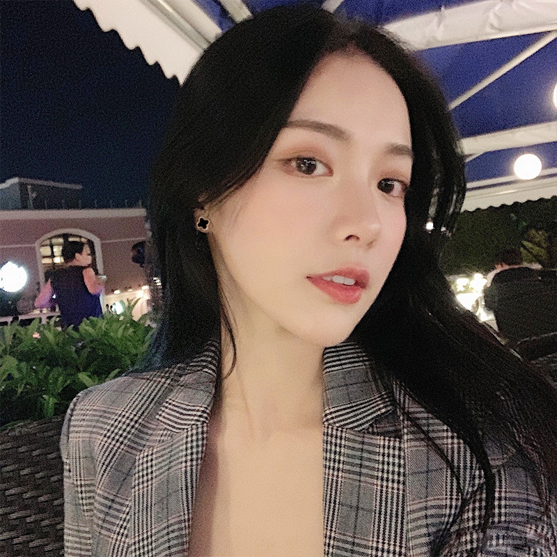 韩国纯银针四叶草耳钉气质长款个性百搭长款耳环吊坠简约耳坠流苏