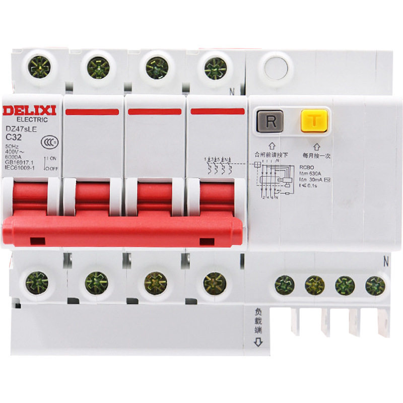 漏电德力西dz47sle4p开关16a漏保25a32a保护器空气开关