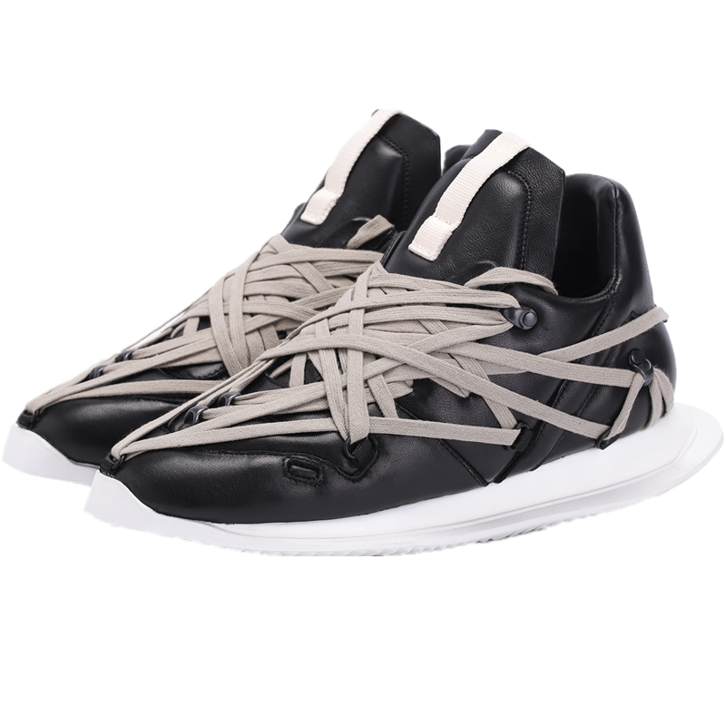 疯狂绑带20ss新款ro低帮鞋带编织rickof时尚休闲鞋