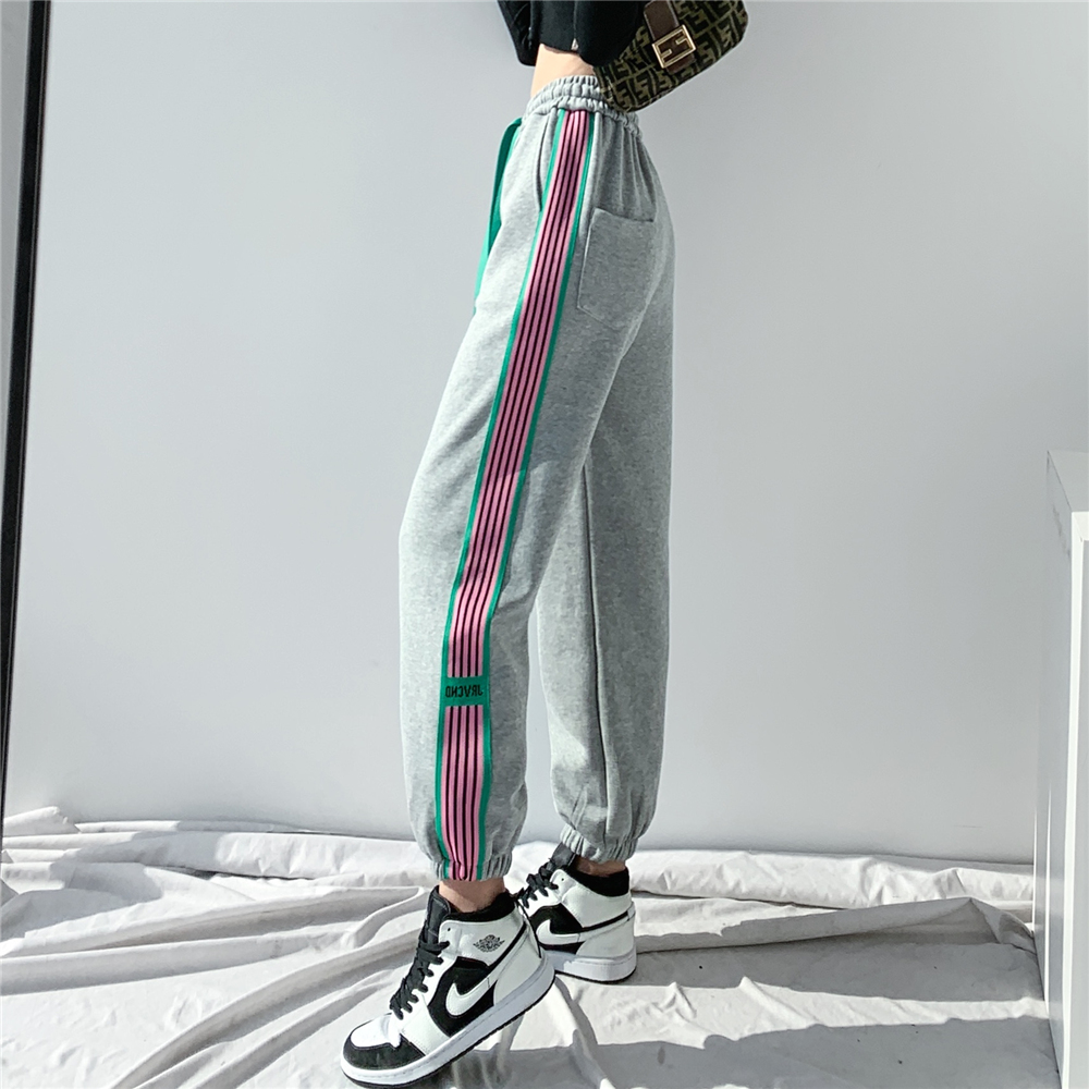 秋季灰色运动裤束脚卫裤女2022年新款休闲裤萝卜裤哈伦裤宽松显瘦