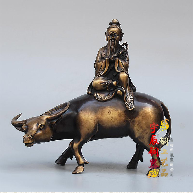 摆件古玩收藏黄铜老君青牛家居办公室装饰装饰工艺摆件