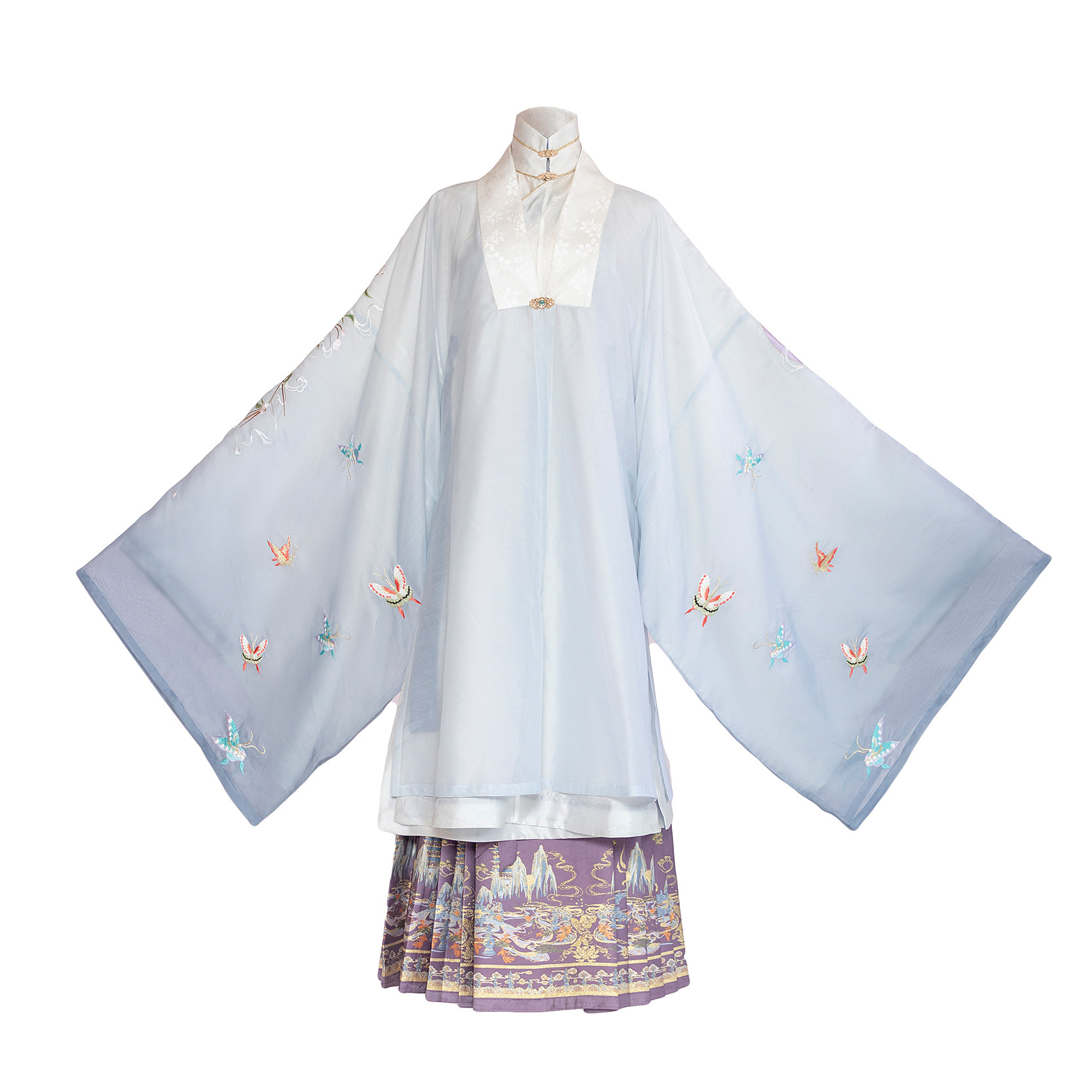 今时月旧梦临安安明对襟直领披风风大长衫刺绣汉服