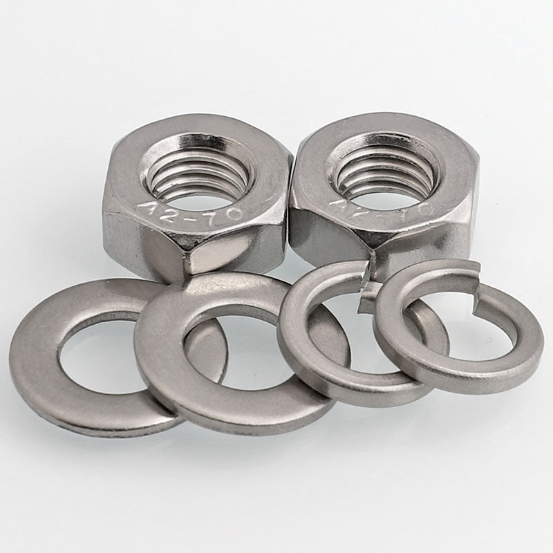 不锈钢螺母六角螺帽垫片弹垫m3m4m5m6m8m10m12m14m16m18m20螺母