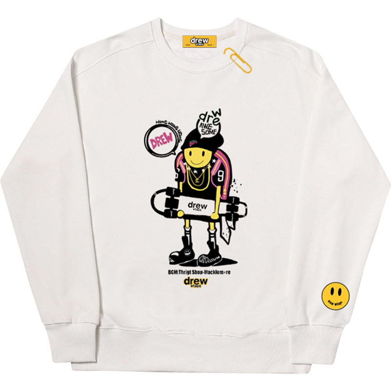 drewwtapshouse笑脸卫衣贾斯汀比伯潮牌高街男女百搭卫衣