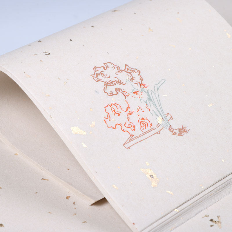 荣槿宣纸中式洒金信笺复古明清水印竖格专用宣纸