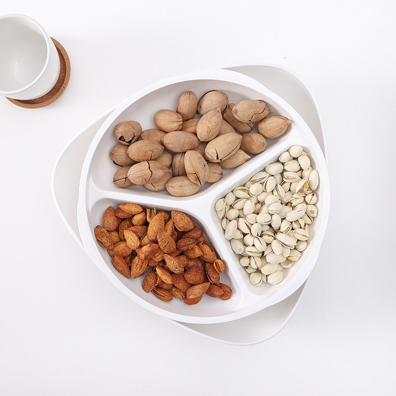 果盘日式创意双层年货干果家用水果零食坚果果盆