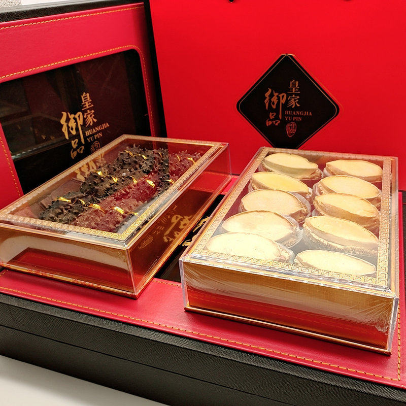 大连淡干海参鲍鱼双拼干货礼盒特产年货过年海参