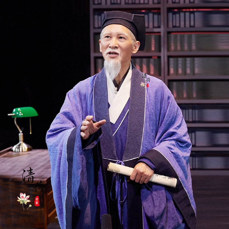 古装影视春秋战国孔子李时珍同款棉麻老百姓古代大夫民族服装