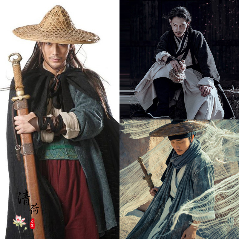 客服影楼影视古装男装侠客剑客棉麻武侠风汉服群民族服装