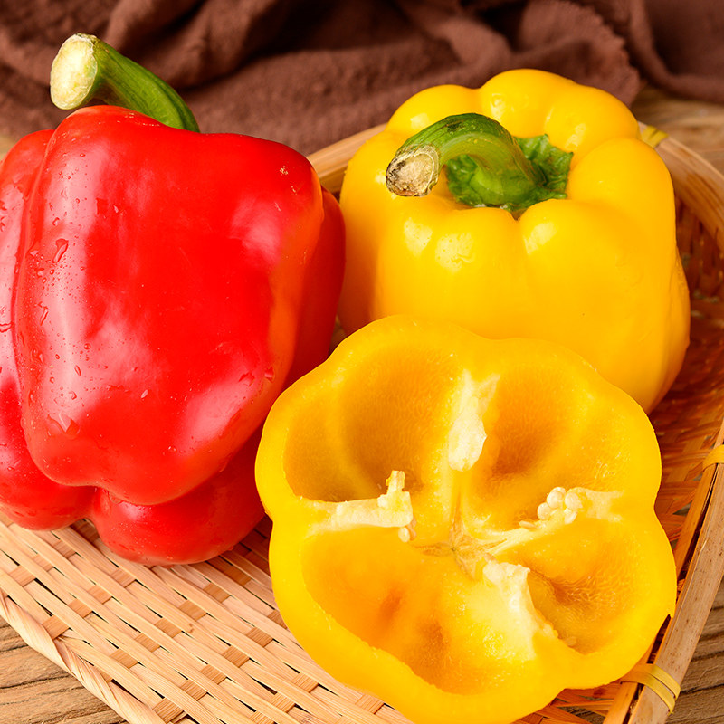 新鲜彩椒七彩泡椒精品水果甜辣辣椒5斤包邮辣椒
