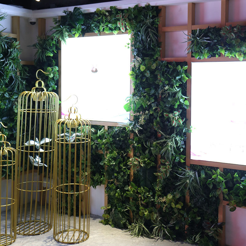 吊顶植物装饰商场店铺仿真绿植立体背景圆形仿真绿植