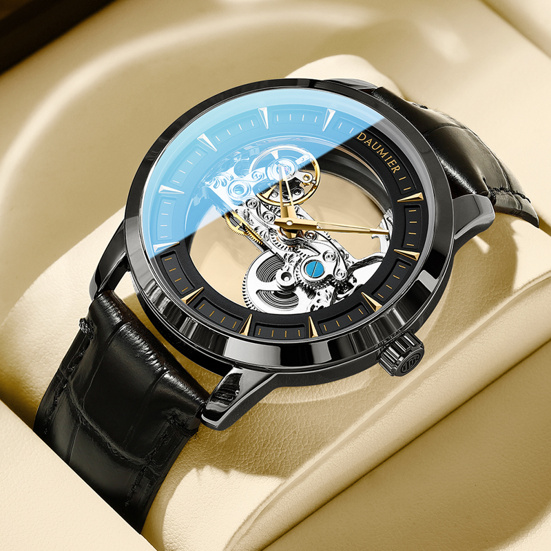 官网正品瑞士手表男士时尚陀飞轮球体镂空双面透底品牌超薄机械表