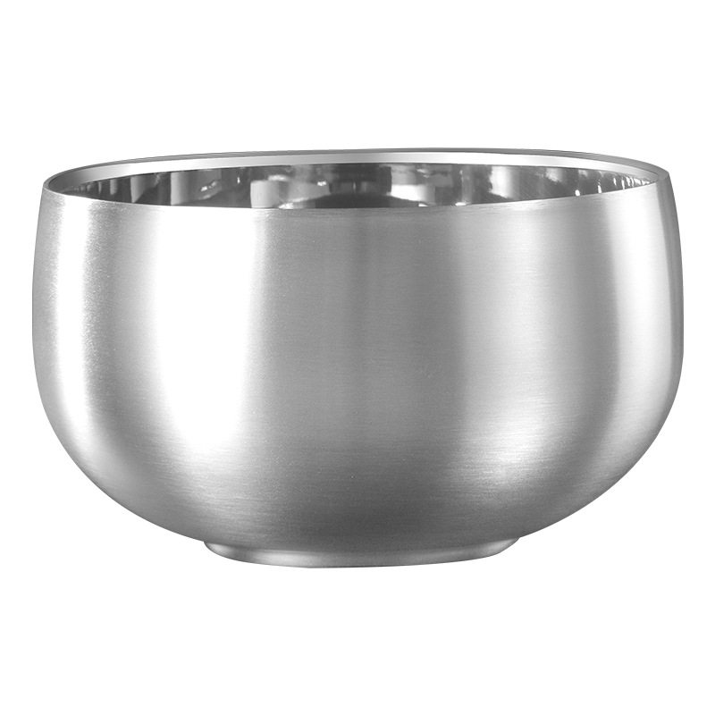 316不锈钢碗食品级单个家用儿童吃饭防摔防烫小铁碗汤成人碗双层