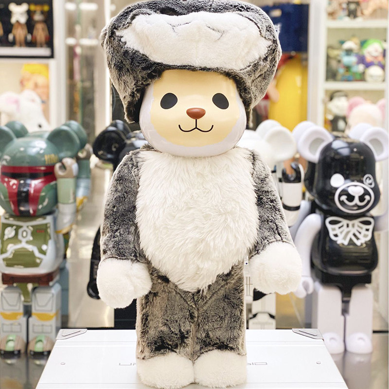 bearbrick1000%狼羊暴力熊手办摆件藤原浩联联名70cm潮流潮玩盲盒