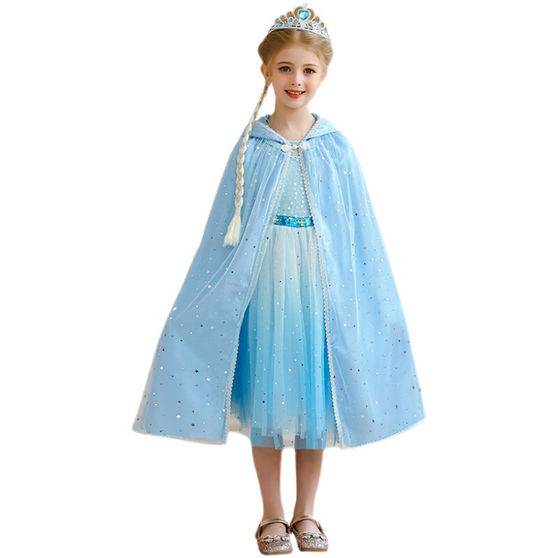 女童2022春夏夏秋安娜公主披风外出防晒新款宝宝披风