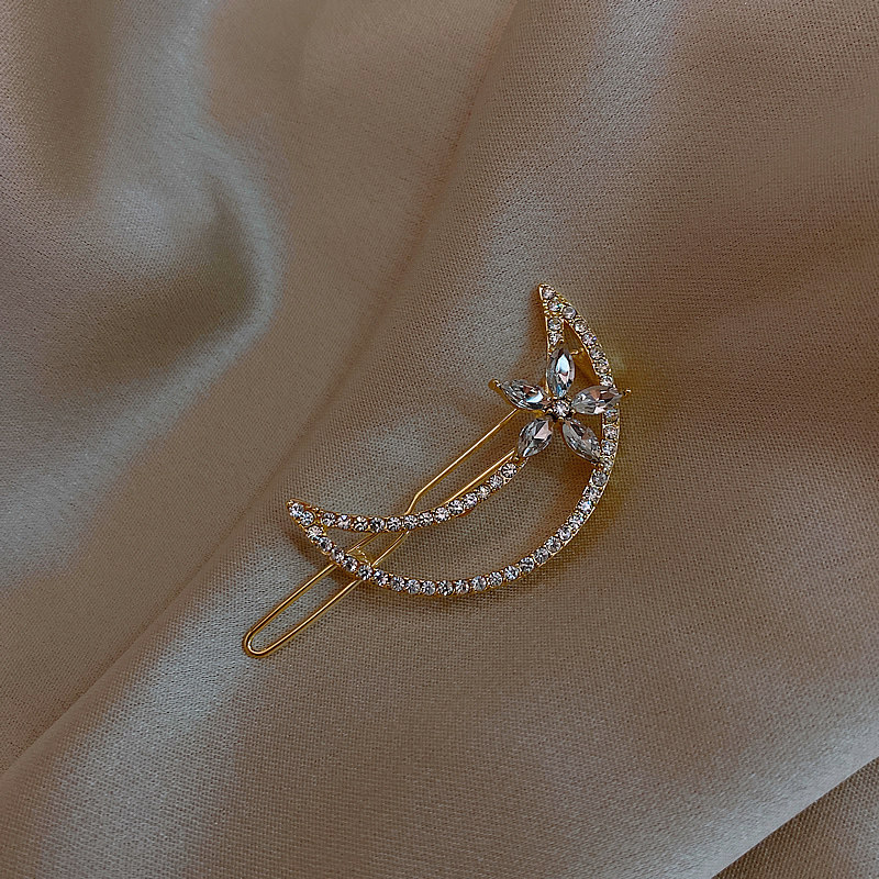 月亮发夹少女边夹夹子韩国头饰后脑勺顶夹刘海发饰