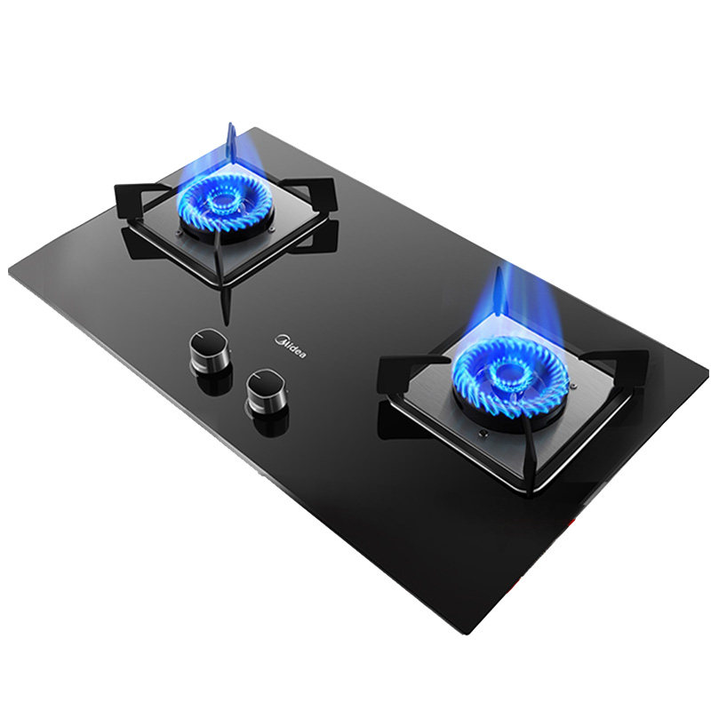 美的燃气灶煤气灶双灶q218b天然气灶家用液化气灶台式嵌入猛火灶