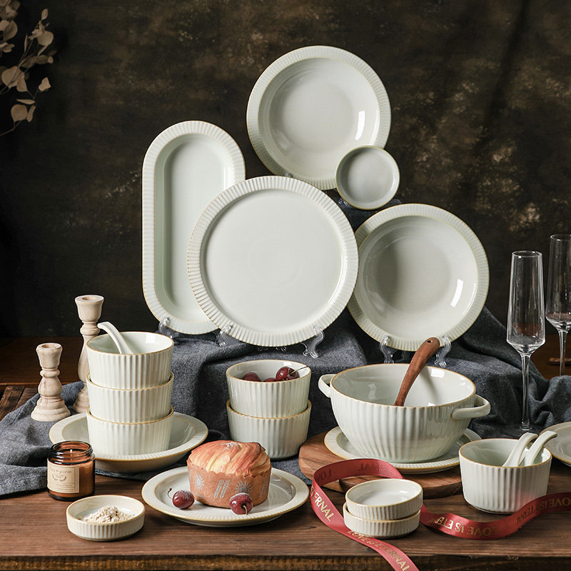 陶瓷白色结婚乔迁居家套件碗碟餐具组合自由组碗