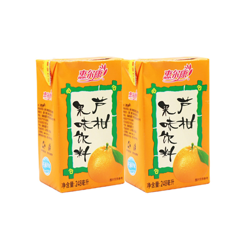 厦门惠尔康芦柑果味儿时248ml*24盒夏日果汁儿时青凉味道一夏饮料