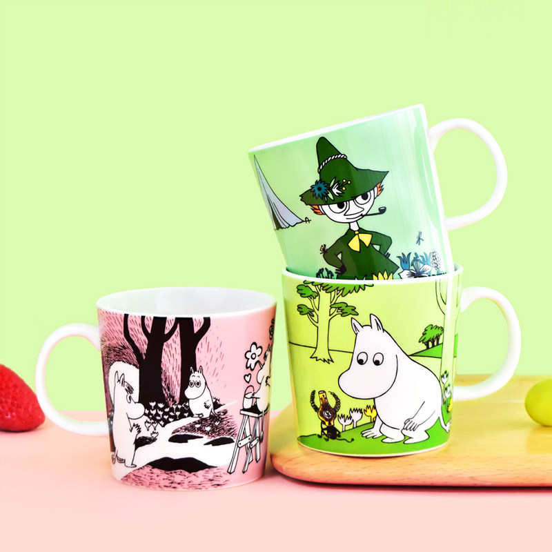 芬兰进口姆明马克75周年咖啡杯北欧插画moomin水杯马克杯