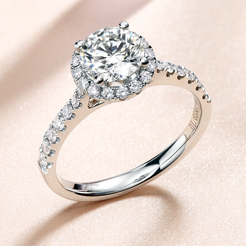 豪华效果2克拉1克拉钻戒戒指地亚石女钻石培育戒托