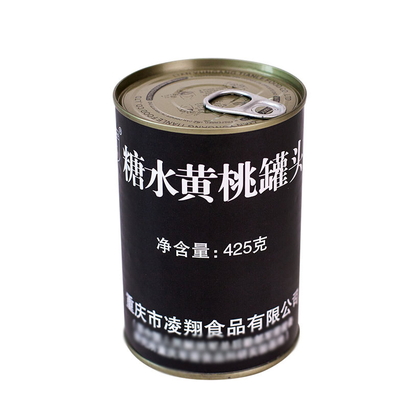 凌翔糖水黄桃罐头425g4瓶水果罐头绿铁皮罐邮户外野营罐头包邮