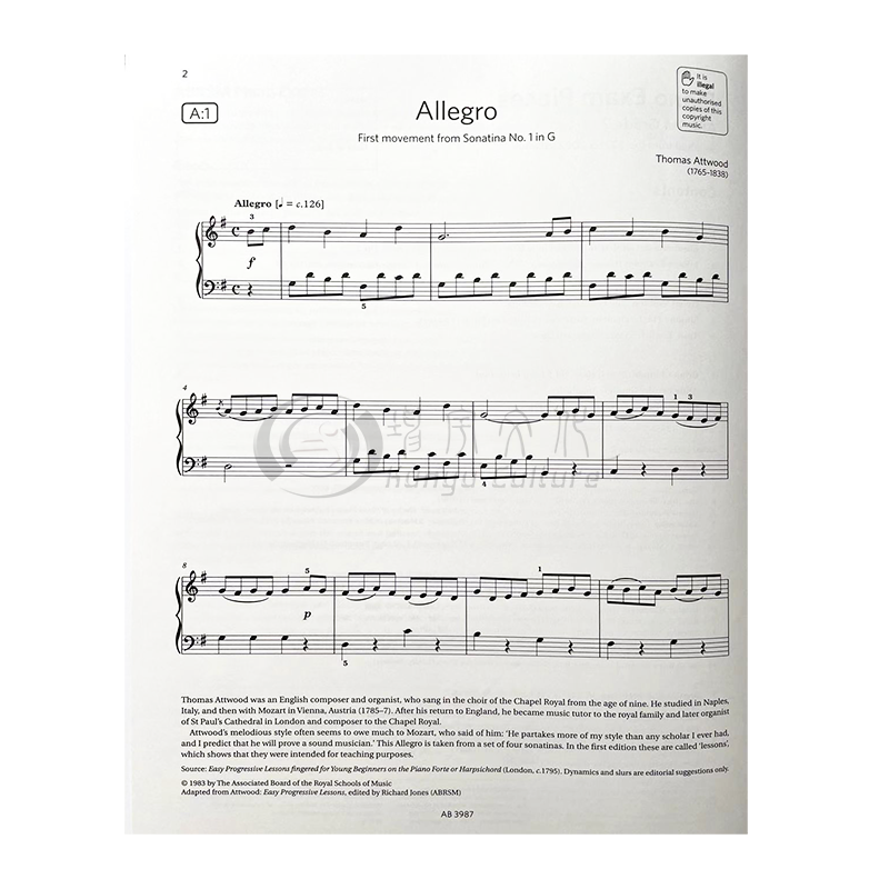 英皇考级20212022钢琴作品二级曲目英文原版piano艺术类原版书
