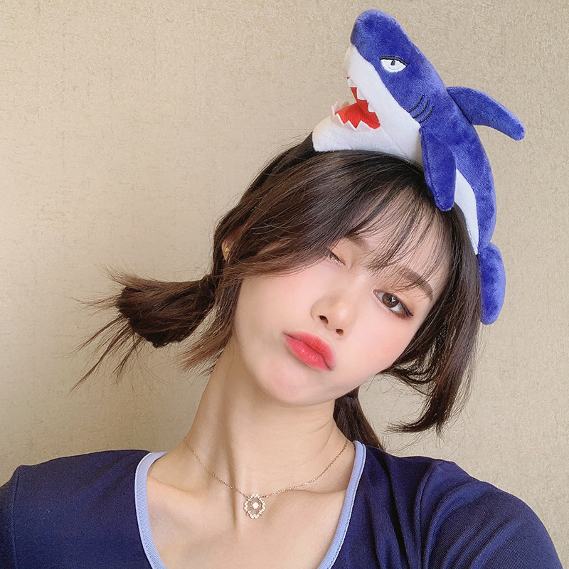 小众可爱发箍搞怪鲨鱼超大头箍女卡通发发卡发饰