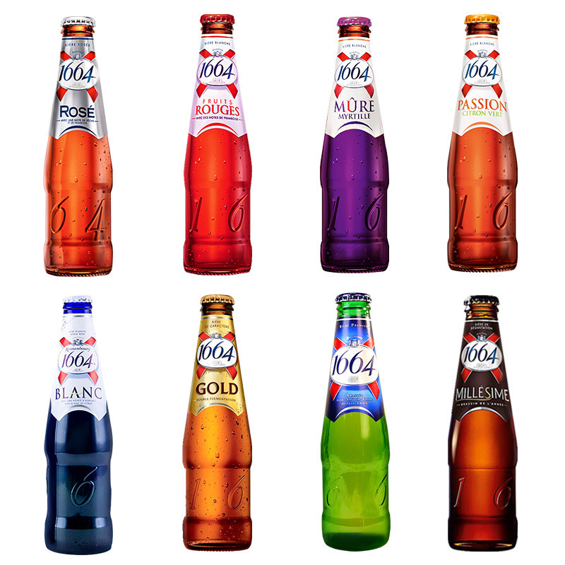 1664法国进口白啤果玫瑰百香果蓝莓精酿多口口味啤酒