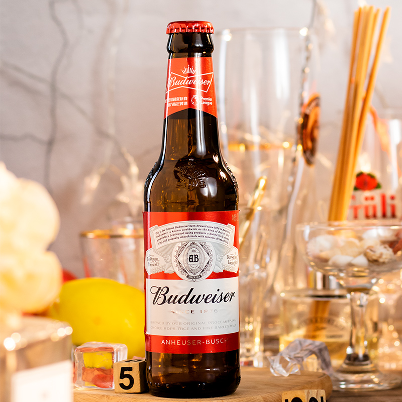 百威瓶装啤酒budweiser新货美式拉格经典醇正330ml24啤酒