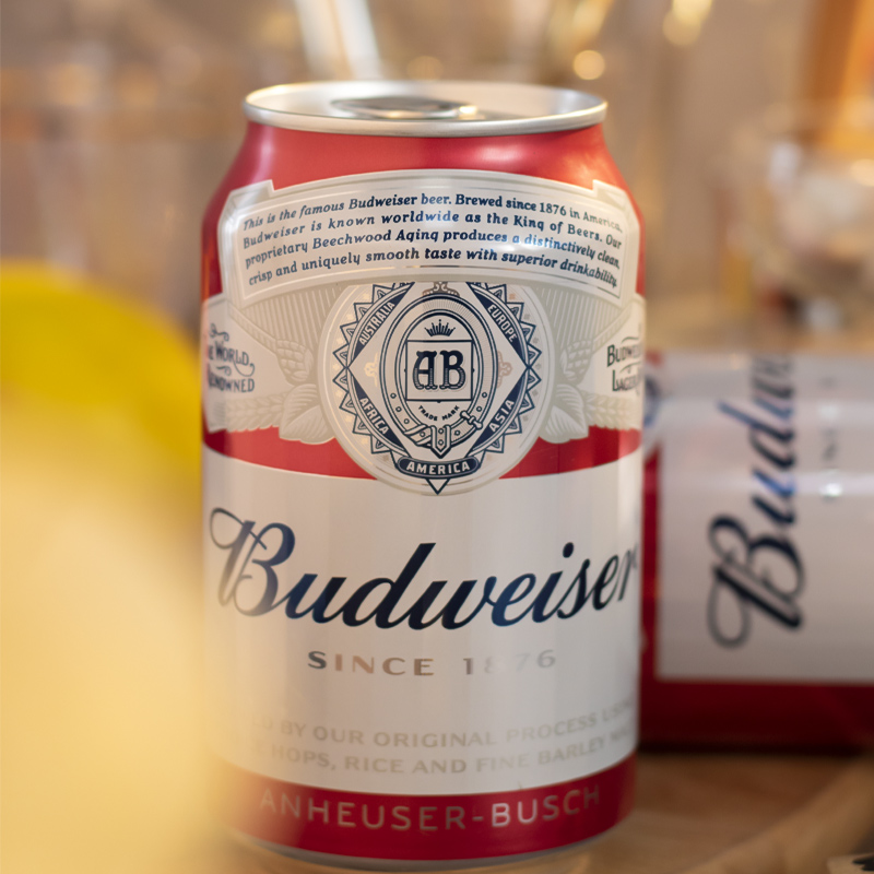 百威啤酒budweiser经典醇正小麦罐装330m6听啤酒