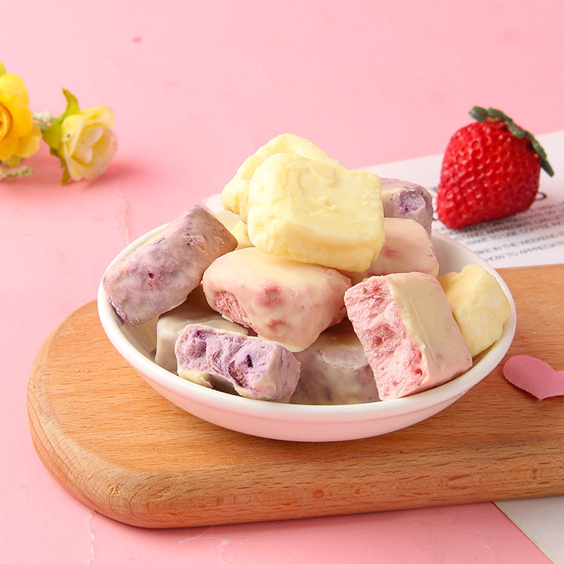法思觅语冻干酸奶3袋果粒草莓蓝莓黄桃奶酪冻干水果