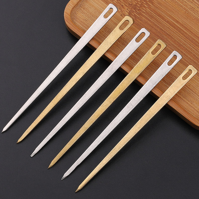 传统粽子针包粽针扁型大孔大眼针黄铜针不锈钢针端午节包粽子工具