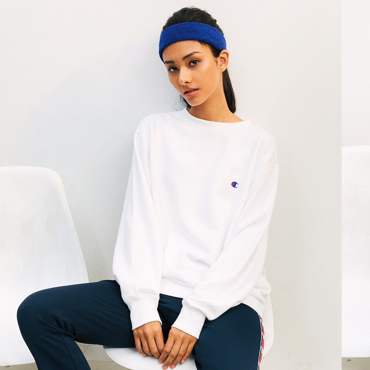 champion冠军卫衣官网男女纯色情侣秋冬休闲小标logo圆领运动卫衣