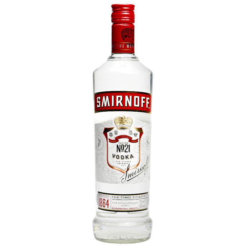 洋酒smirnoff vodka斯米诺(红牌)皇冠伏特加 750ml 调酒基酒 - 宝杰丰