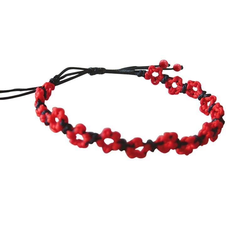 手链编织情侣手工三生三世花红梅花手链