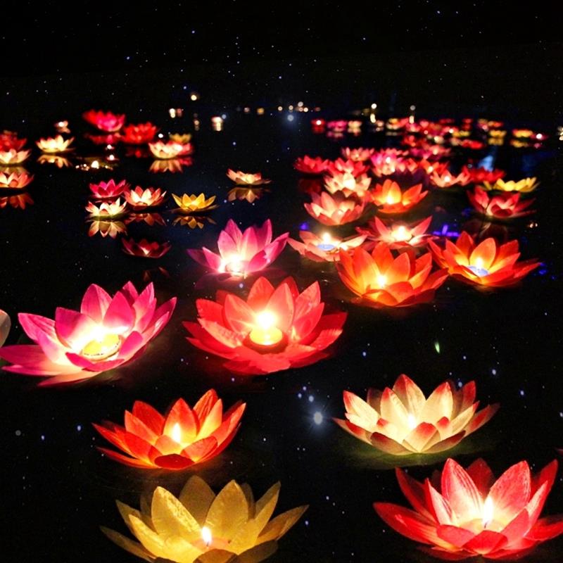 孔明灯天祈5个许愿加厚安型元宵花灯荷花福意荷花灯