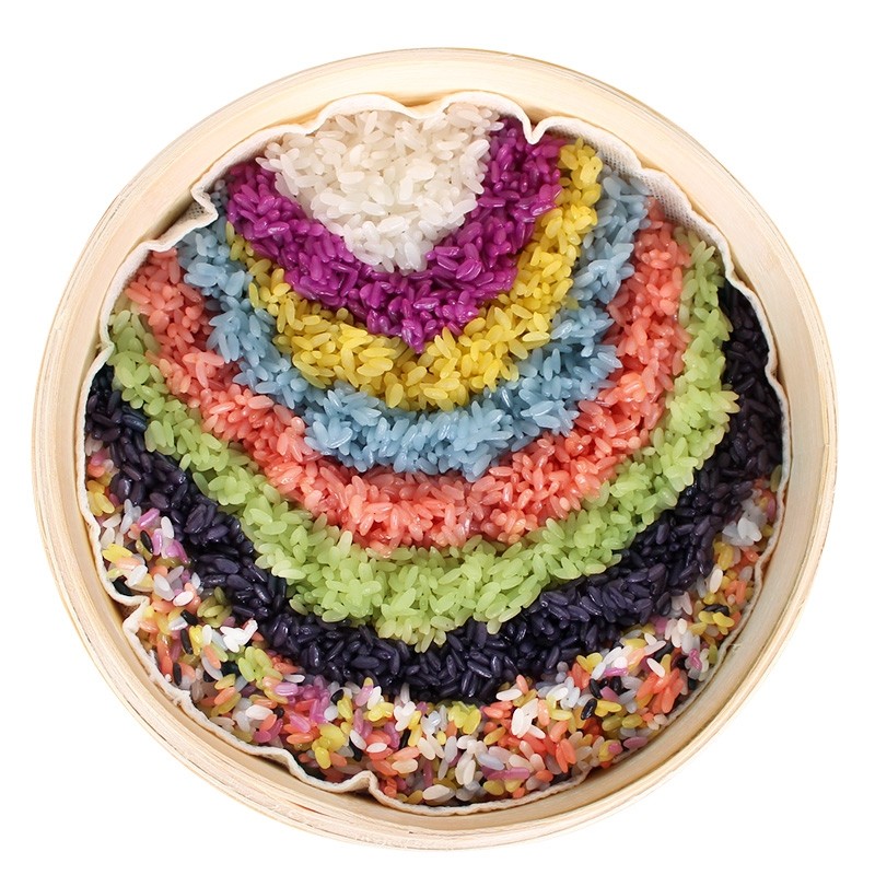 花米饭云南五彩米饭七色米纯植物染色花糯米彩色大米粽子米1000克_双