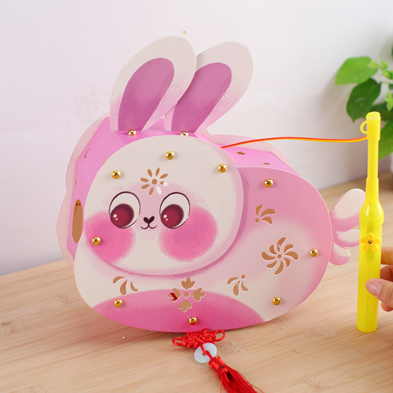 灯笼元宵节新年手工diy材料制作幼儿园手提兔子灯笼