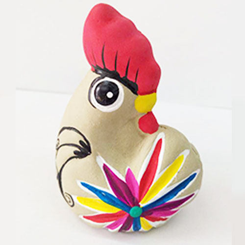 顺丰包邮泥儿爷手工生肖鸡吉祥如意一鸣惊人泥塑彩塑节日礼品