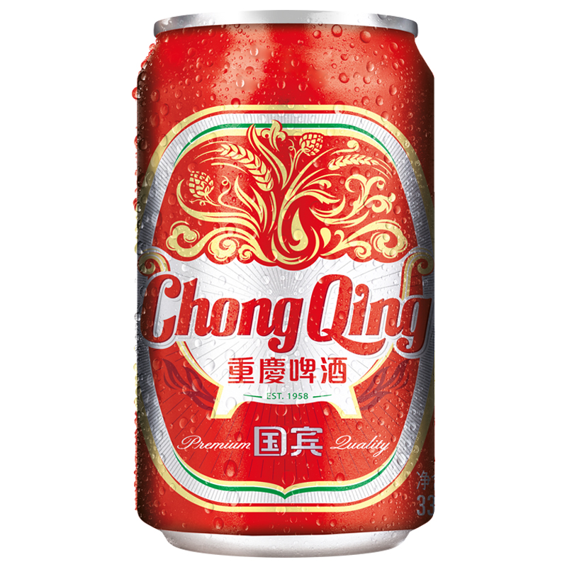 重庆啤酒国宾330ml24罐整箱麦香浓郁口感醇正啤酒