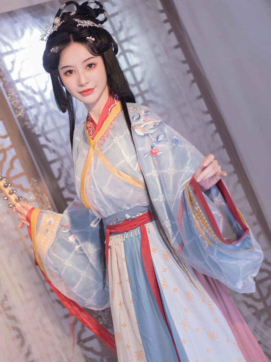 钟灵记夏秋破裙一片裙女窬襦腰交襦晋制齐刺绣汉服