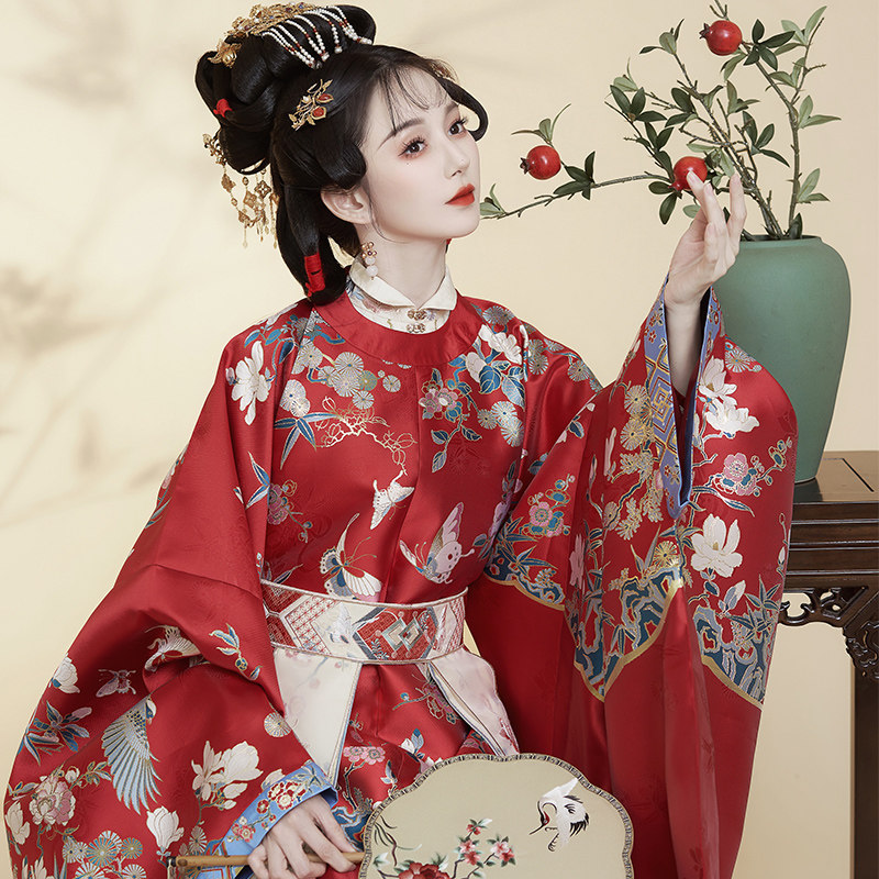 钟灵记2022绣花腰带金汉妆花繁华服仿袍婚圆领汉服
